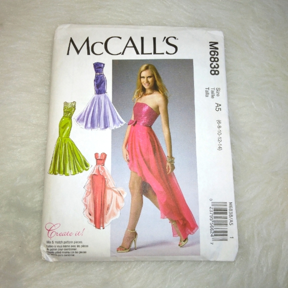 MCCALL'S M6838 Misses Close fitting dress & belt in variations sz 6-14